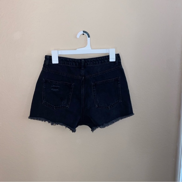 black denim y2k 501 style shorts original super highrise cut offs 90’s bottoms - Picture 4 of 13